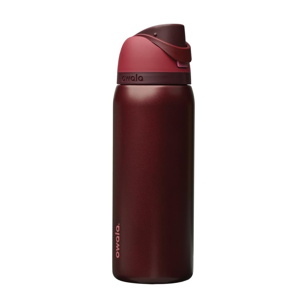 Owala FreeSip Insulated Stainless Steel Water Bottle with Straw for Sports, Travel, and School BPA-Free Sports Water Bottle, 32 oz, Boneyard (Pack of 6)