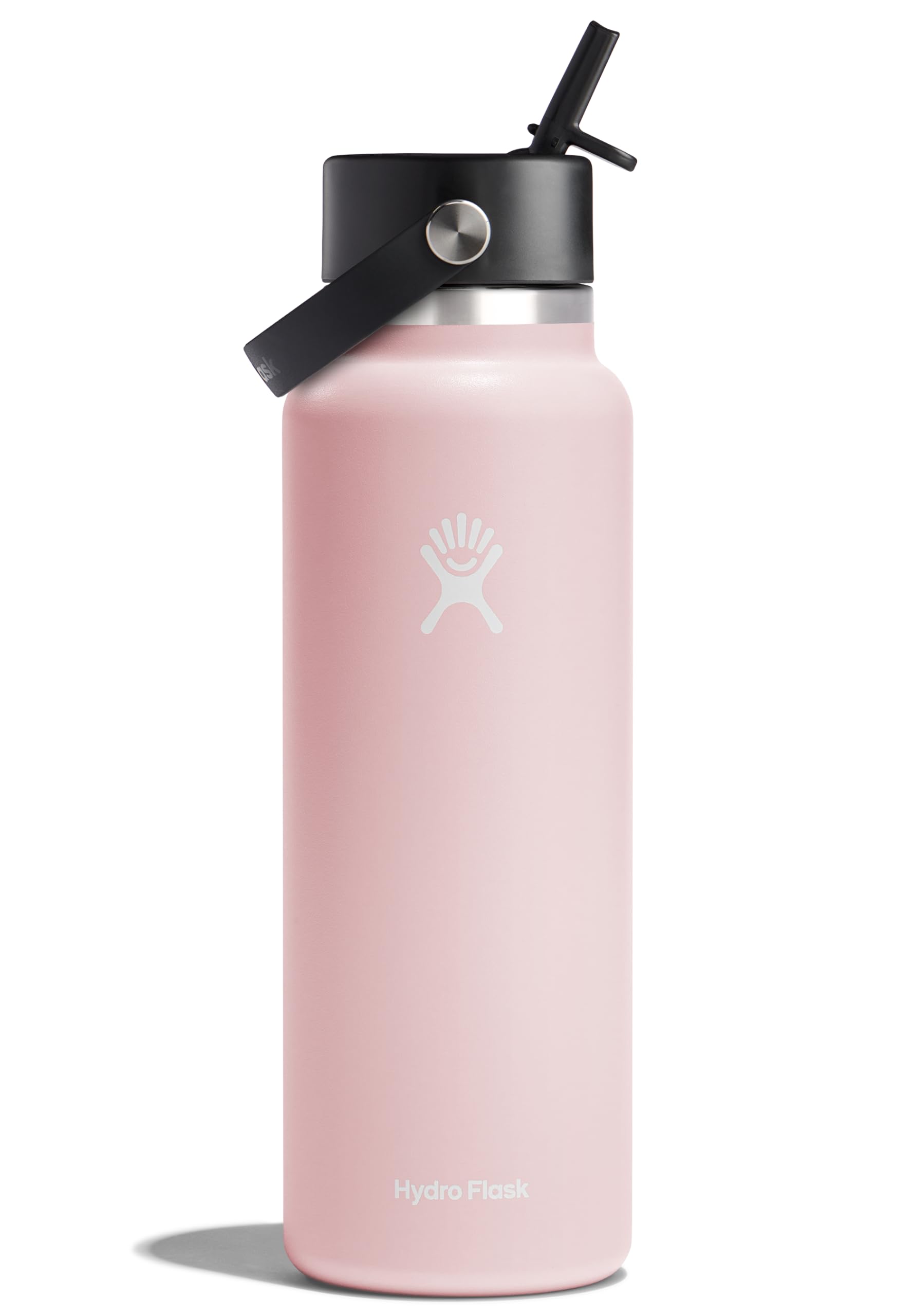 Hydro Flask Water Bottle - Insulated Stainless Steel - Wide Mouth Flex Straw Lid, Non Spill, Leakproof and Refillable in 64 Oz Tonal Agave