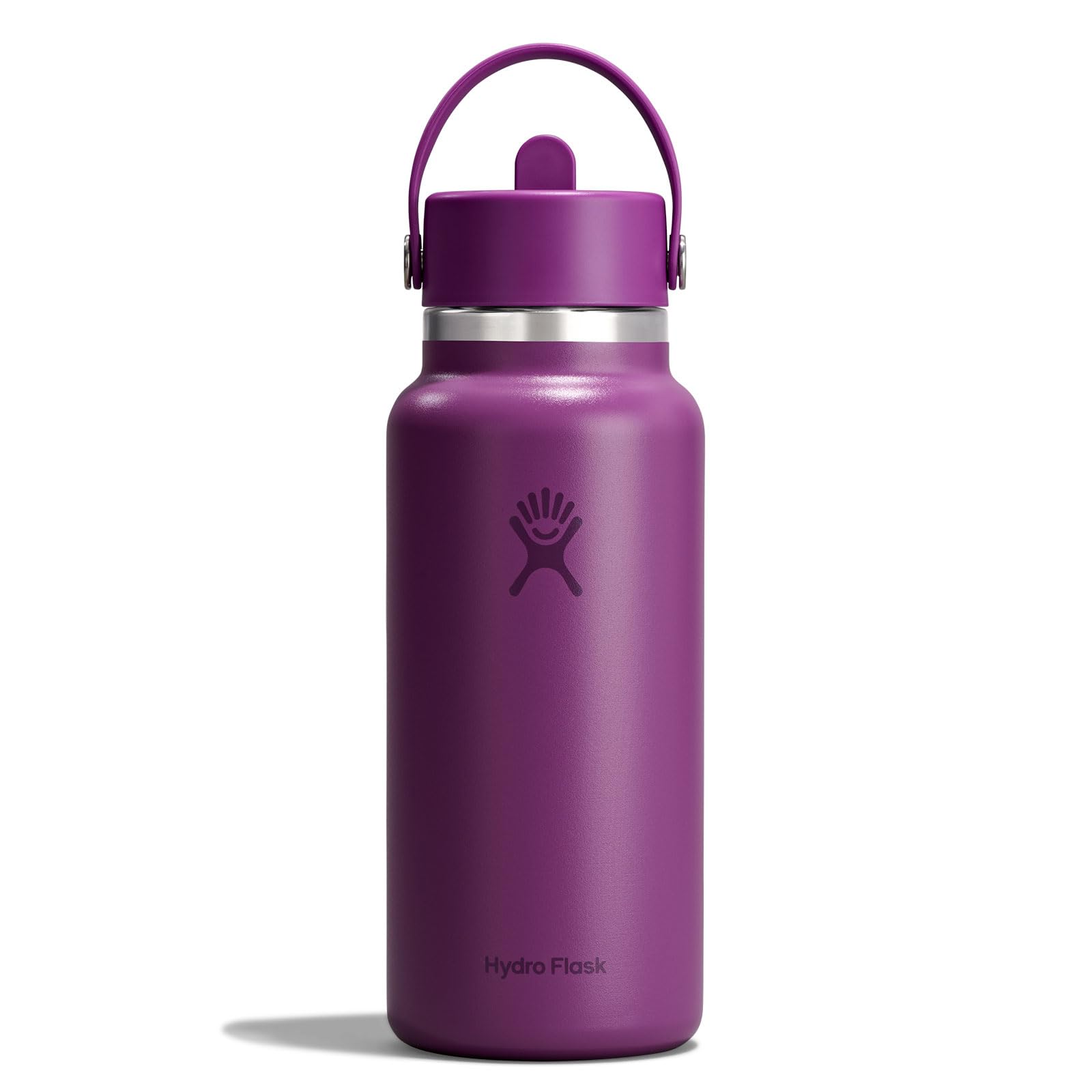 Hydro Flask Water Bottle - Insulated Stainless Steel - Wide Mouth Flex Straw Lid, Non Spill, Leakproof and Refillable in 64 Oz Tonal Agave