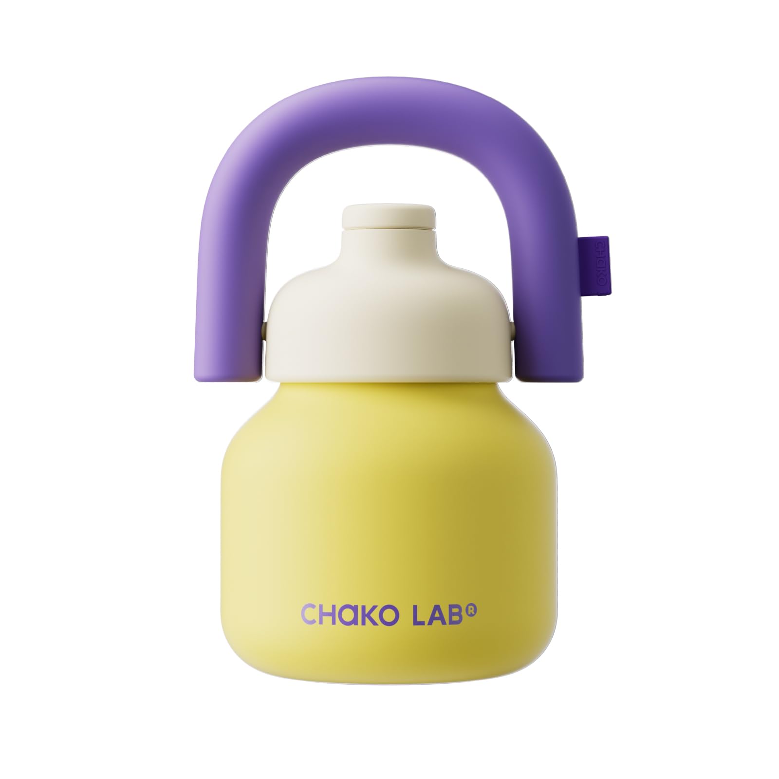CHAKO LAB Water Bottle with Straw and Carry Handle | Wide Mouth vacuum insulated stainless steel Bottles | Reusable, leak-proof and BPA-free | 33oz(Green&Orange)