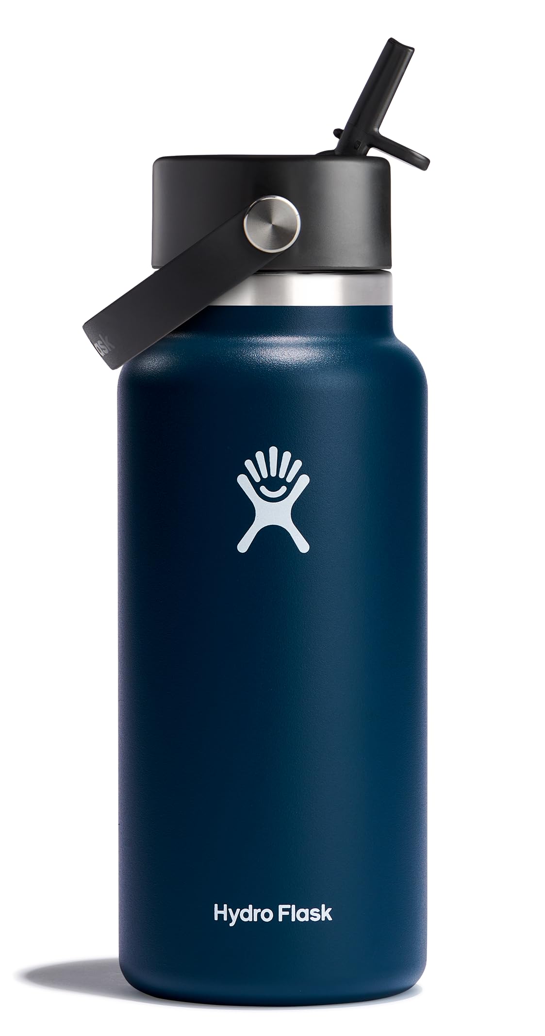 Hydro Flask Water Bottle - Insulated Stainless Steel - Wide Mouth Flex Straw Lid, Non Spill, Leakproof and Refillable in 64 Oz Tonal Agave