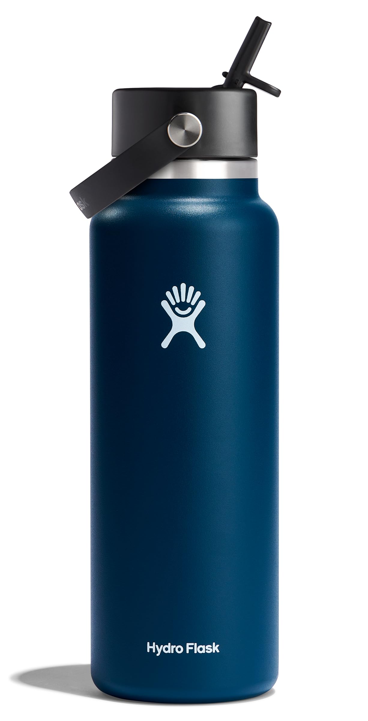 Hydro Flask Water Bottle - Insulated Stainless Steel - Wide Mouth Flex Straw Lid, Non Spill, Leakproof and Refillable in 64 Oz Tonal Agave