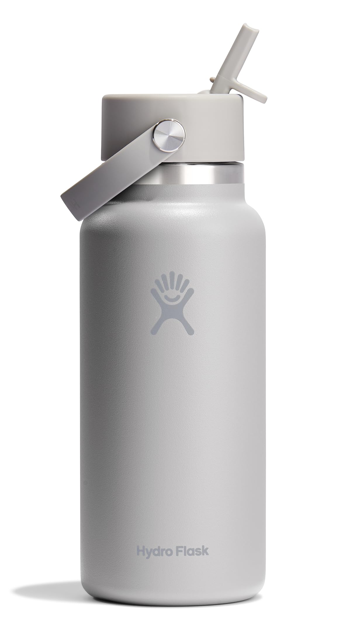 Hydro Flask Water Bottle - Insulated Stainless Steel - Wide Mouth Flex Straw Lid, Non Spill, Leakproof and Refillable in 64 Oz Tonal Agave