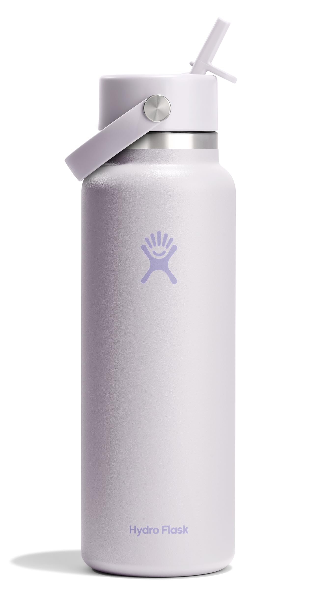 Hydro Flask Water Bottle - Insulated Stainless Steel - Wide Mouth Flex Straw Lid, Non Spill, Leakproof and Refillable in 64 Oz Tonal Agave
