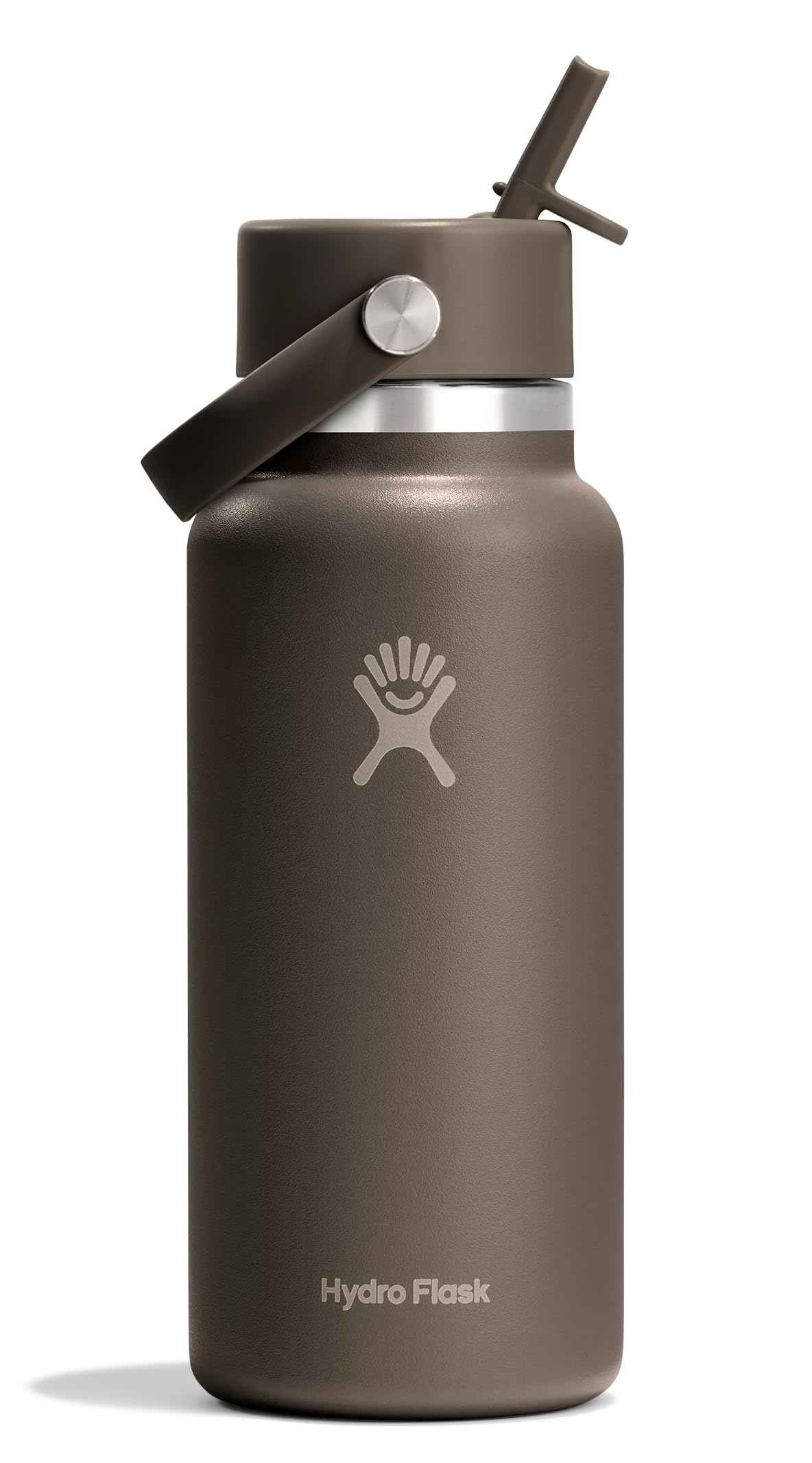 Hydro Flask Water Bottle - Insulated Stainless Steel - Wide Mouth Flex Straw Lid, Non Spill, Leakproof and Refillable in 64 Oz Tonal Agave