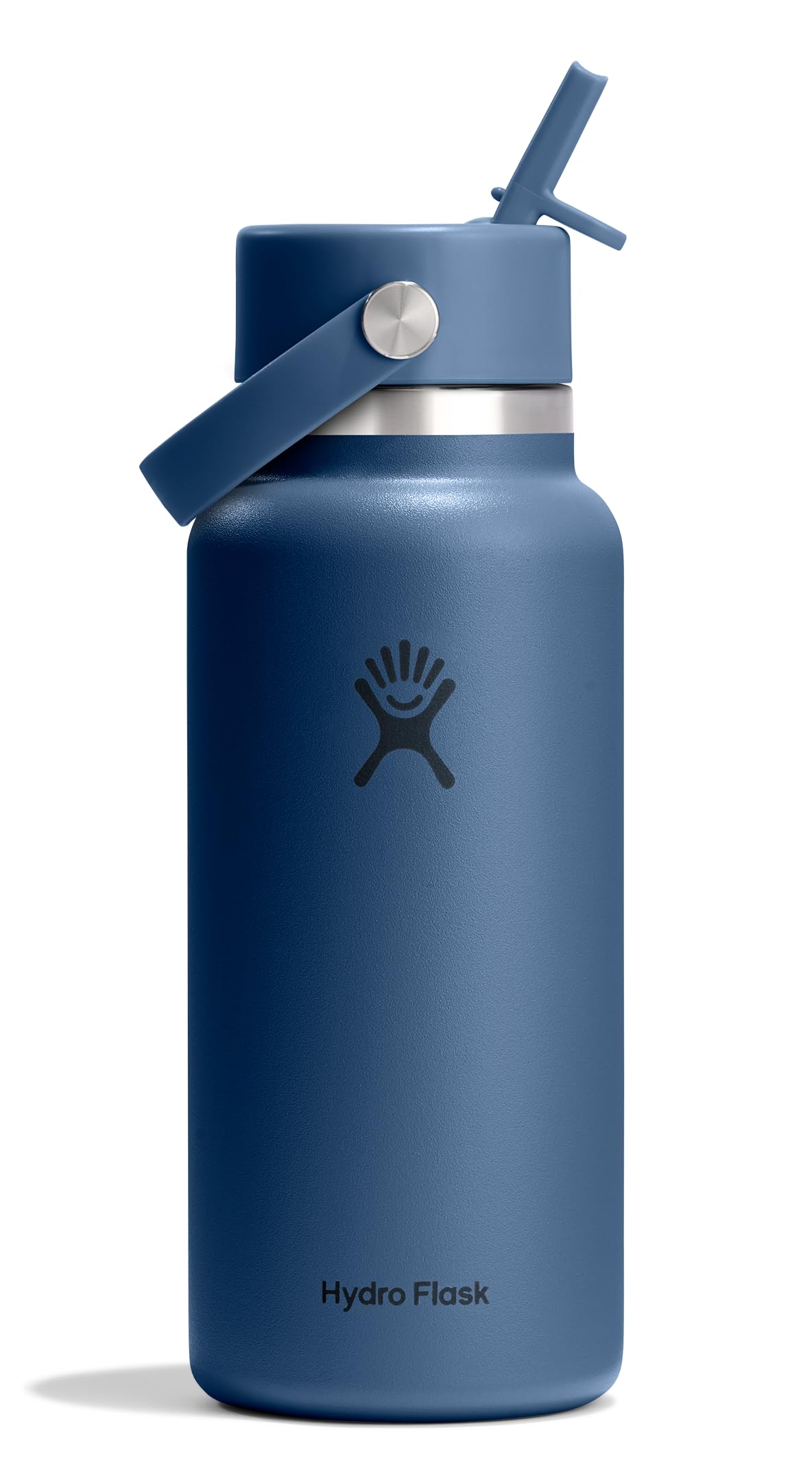 Hydro Flask Water Bottle - Insulated Stainless Steel - Wide Mouth Flex Straw Lid, Non Spill, Leakproof and Refillable in 64 Oz Tonal Agave
