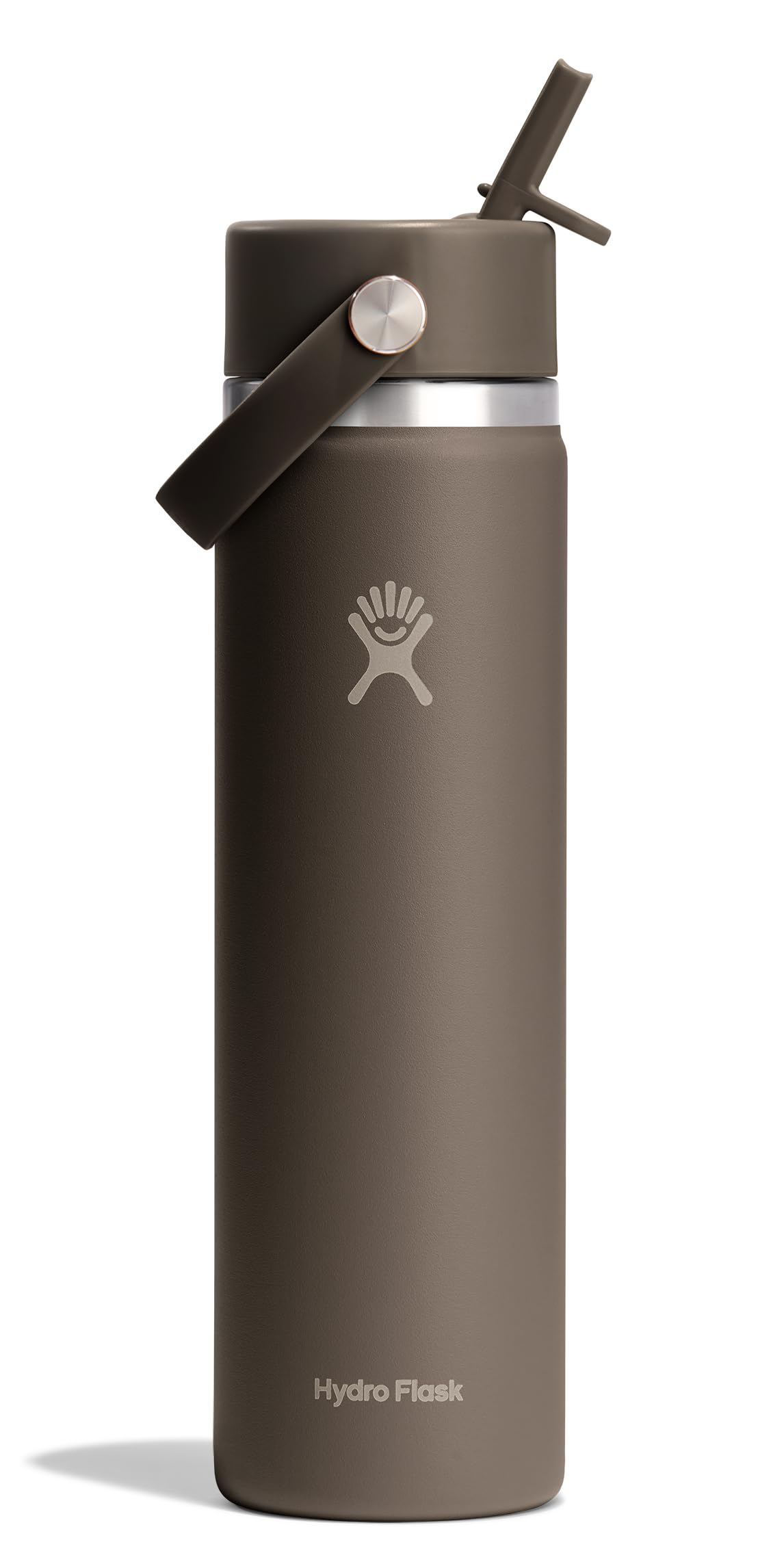Hydro Flask Water Bottle - Insulated Stainless Steel - Wide Mouth Flex Straw Lid, Non Spill, Leakproof and Refillable in 64 Oz Tonal Agave