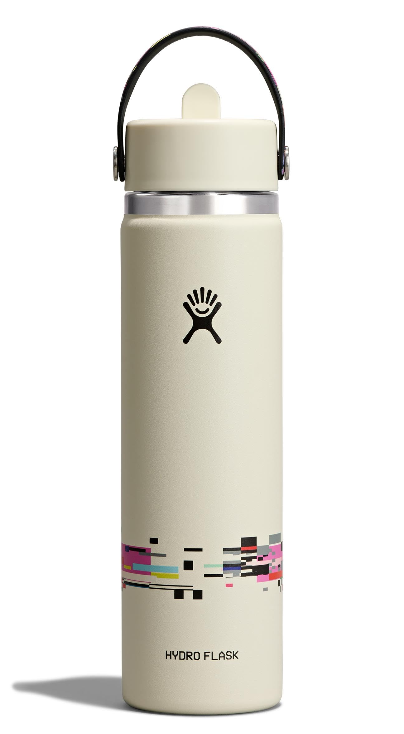Hydro Flask Water Bottle - Insulated Stainless Steel - Wide Mouth Flex Straw Lid, Non Spill, Leakproof and Refillable in 64 Oz Tonal Agave