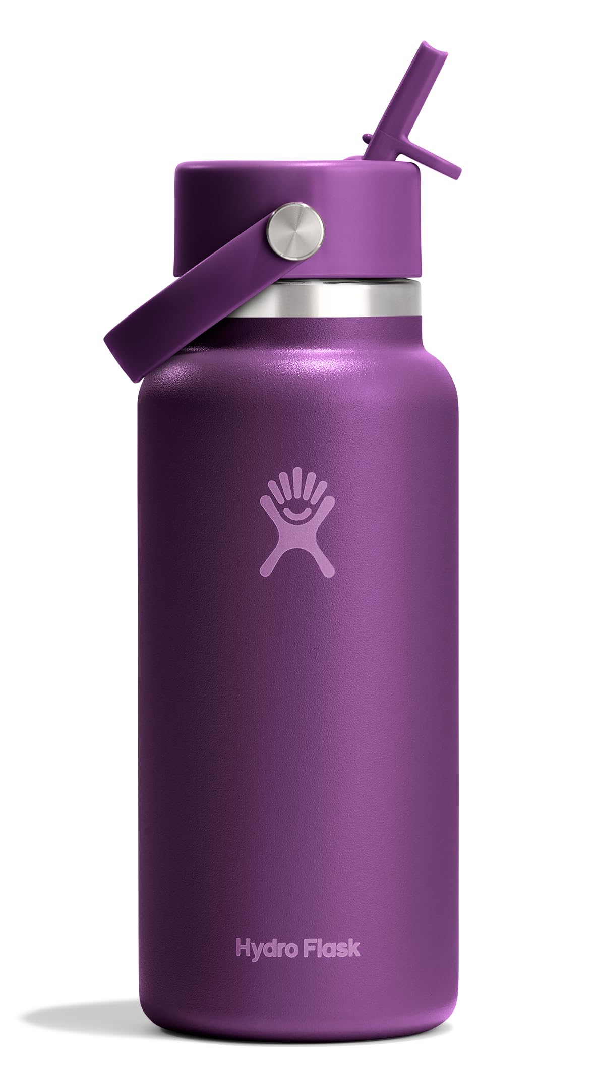 Hydro Flask Water Bottle - Insulated Stainless Steel - Wide Mouth Flex Straw Lid, Non Spill, Leakproof and Refillable in 64 Oz Tonal Agave