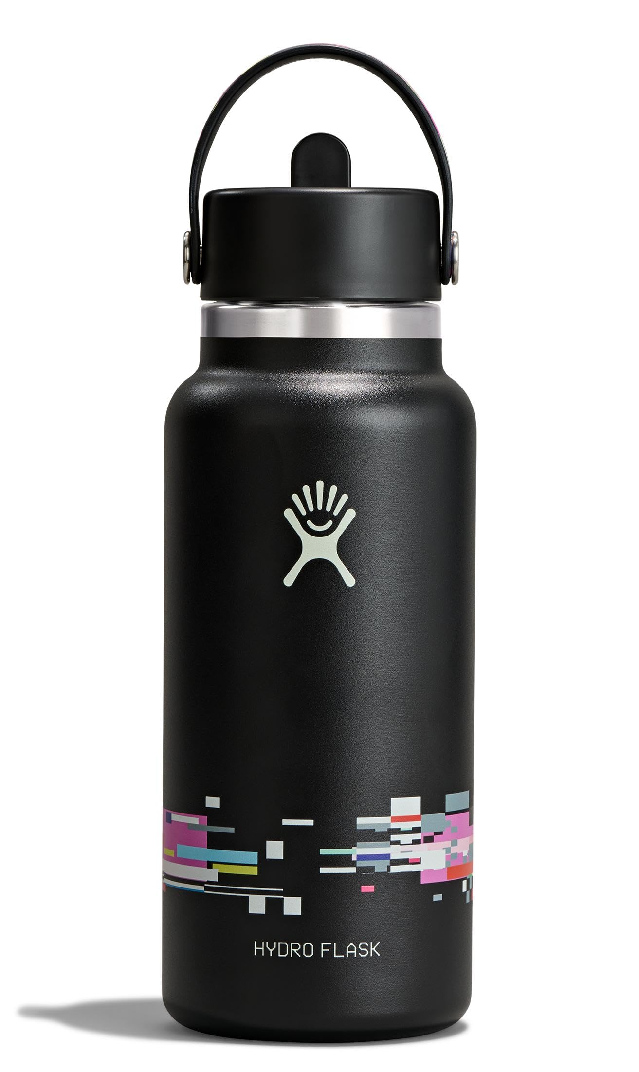 Hydro Flask Water Bottle - Insulated Stainless Steel - Wide Mouth Flex Straw Lid, Non Spill, Leakproof and Refillable in 64 Oz Tonal Agave